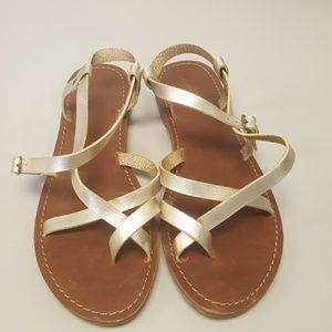 Women's size 7 gold toe wrap sandal